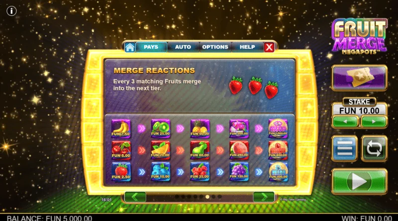Fruit Merge Megapots - fusão de frutas em Hold and Spin